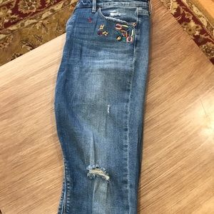 Lucky Brand jeans. Embroidered and distressed